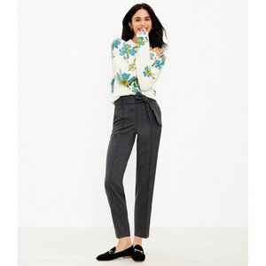LOFT Slim Tie Waist Tapered Gray Trouser Office Career Pants Womens 14